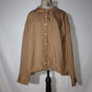 NWT Women's Future Collective Cropped Button Down Black/Brown 3X